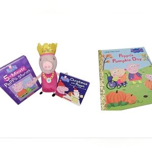 Talking Peppa Pig Toy 5 Stories Book Christmas & Pumpkin Book